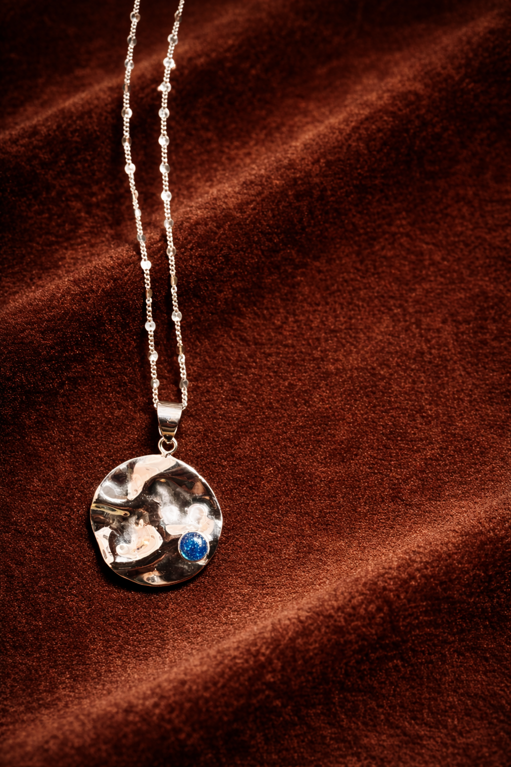 AYLIN – Contemporary Art Jewelry Set in Sterling Silver 925 | Lapis Lazuli Pendant & Earrings