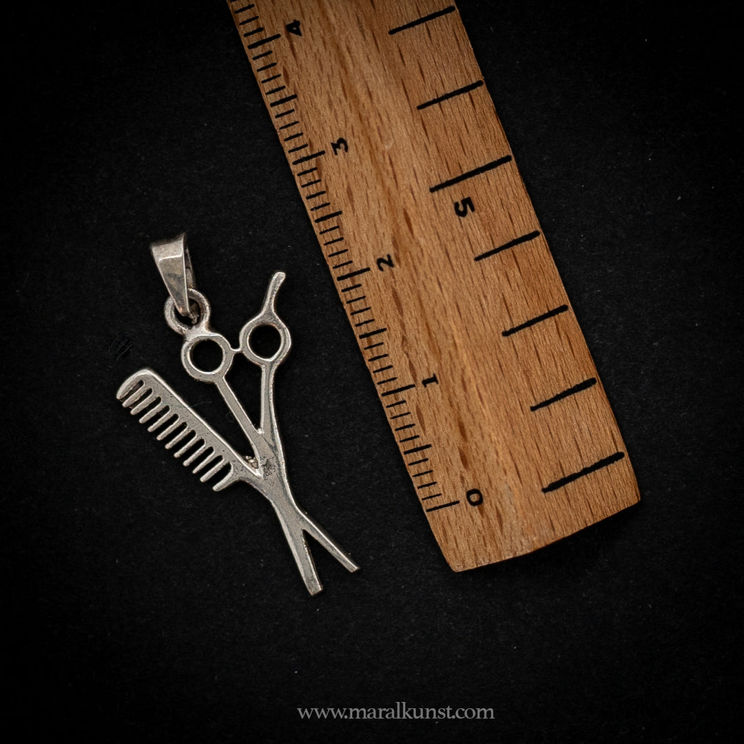 Hairdresser scissor 925 silver pendant