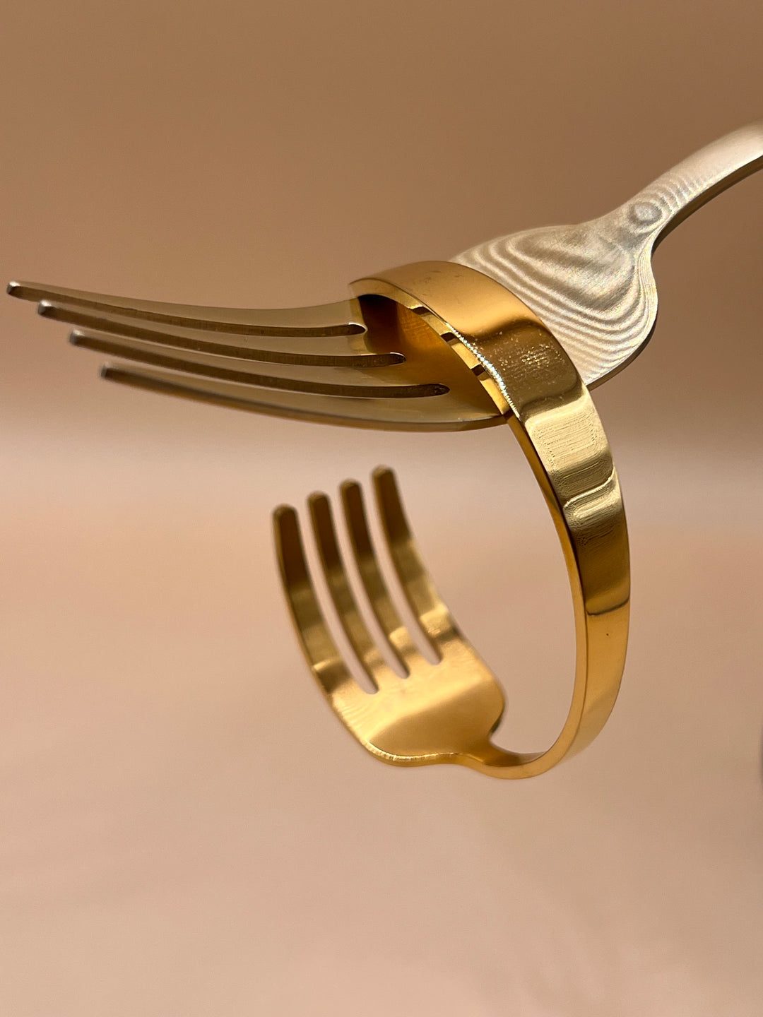 Fork cuff  bracelet goldfilled stainless steel