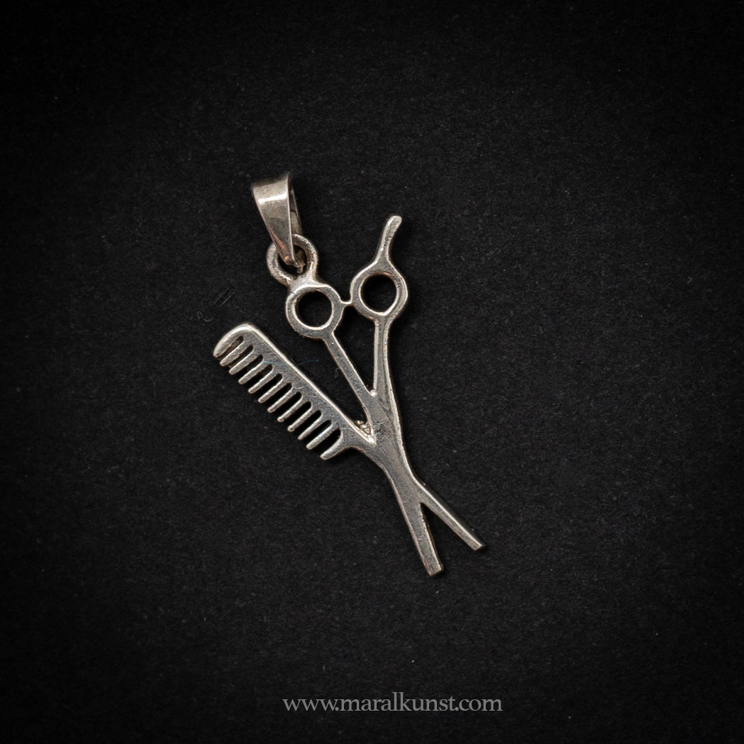 Hairdresser scissor 925 silver pendant