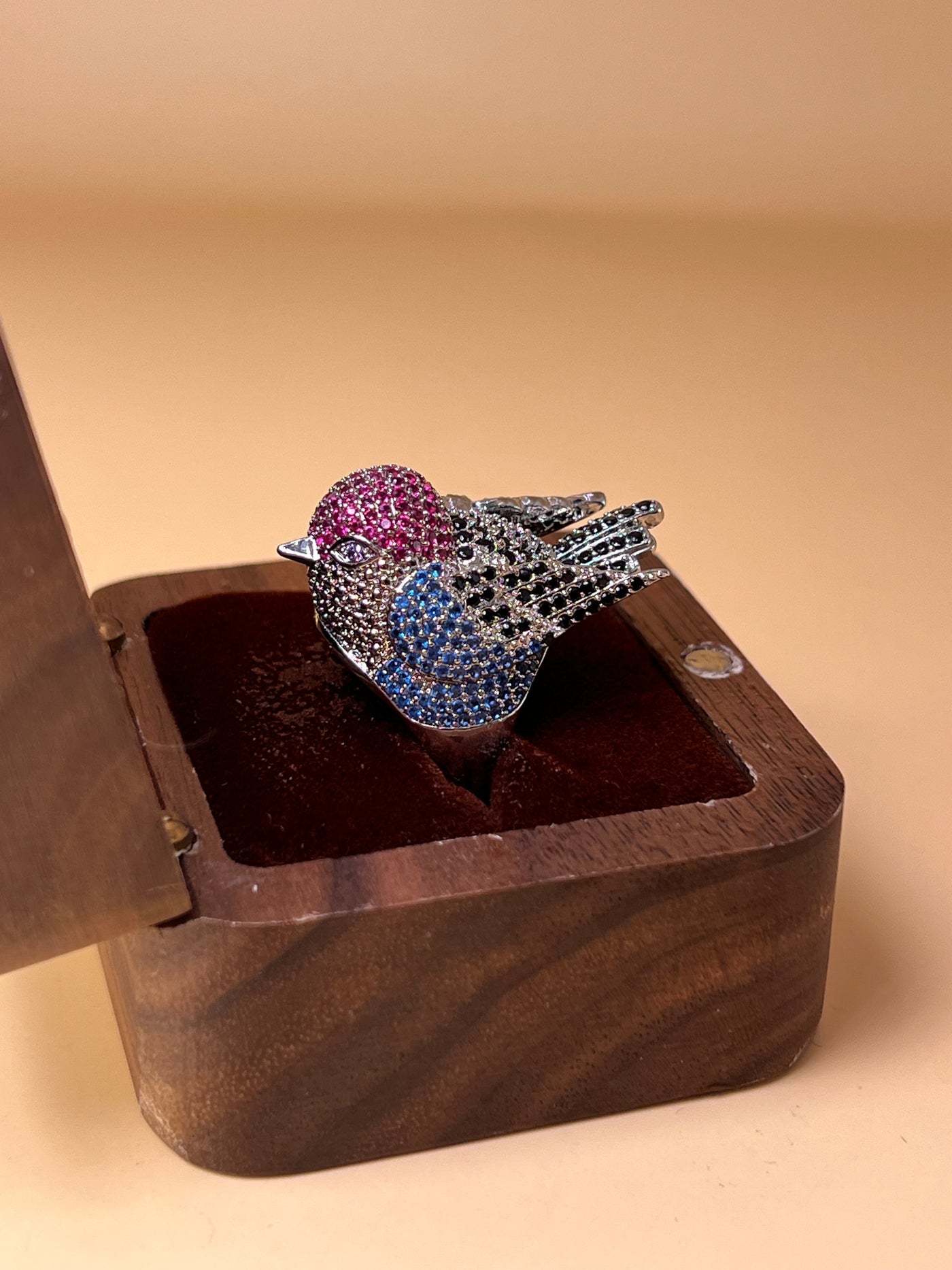 Whisperbird – Silver-Plated Zirconia Ring