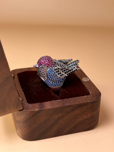Whisperbird – Silver-Plated Zirconia Ring