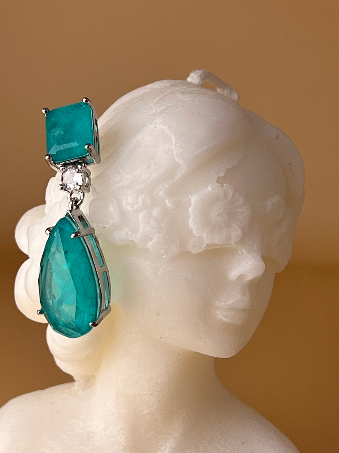 Goddess of the Sea – Silver & Aqua Crystal Earrings