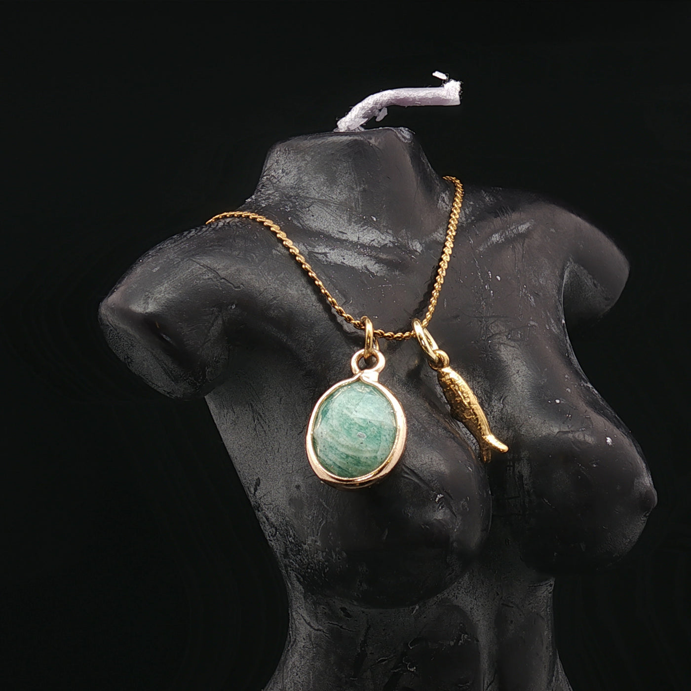 Amazonite Flow – The Golden Fish Necklace
