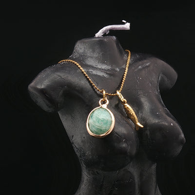 Amazonite Flow – The Golden Fish Necklace