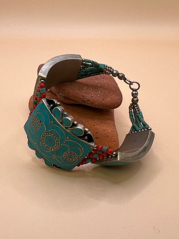 “Spirit of Heritage” – Indian Handmade Statement Bracelet 19cm length 4cm width