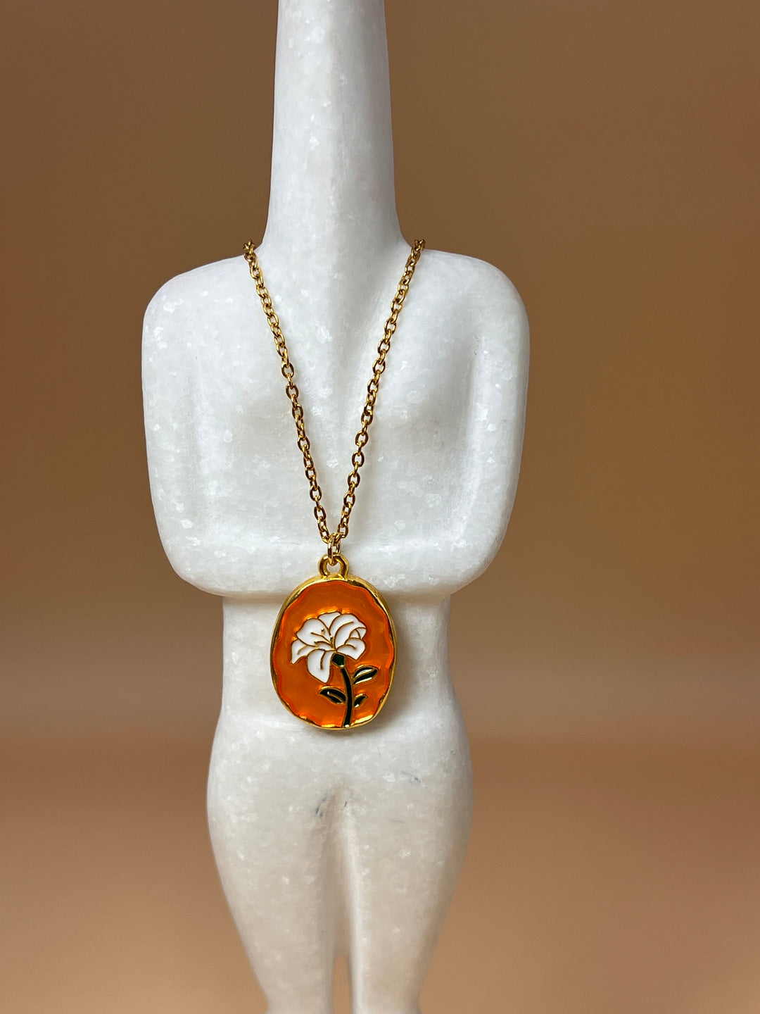 “Spring Harmony” – Blossoming Flowers Enamel & Copper Pendant
