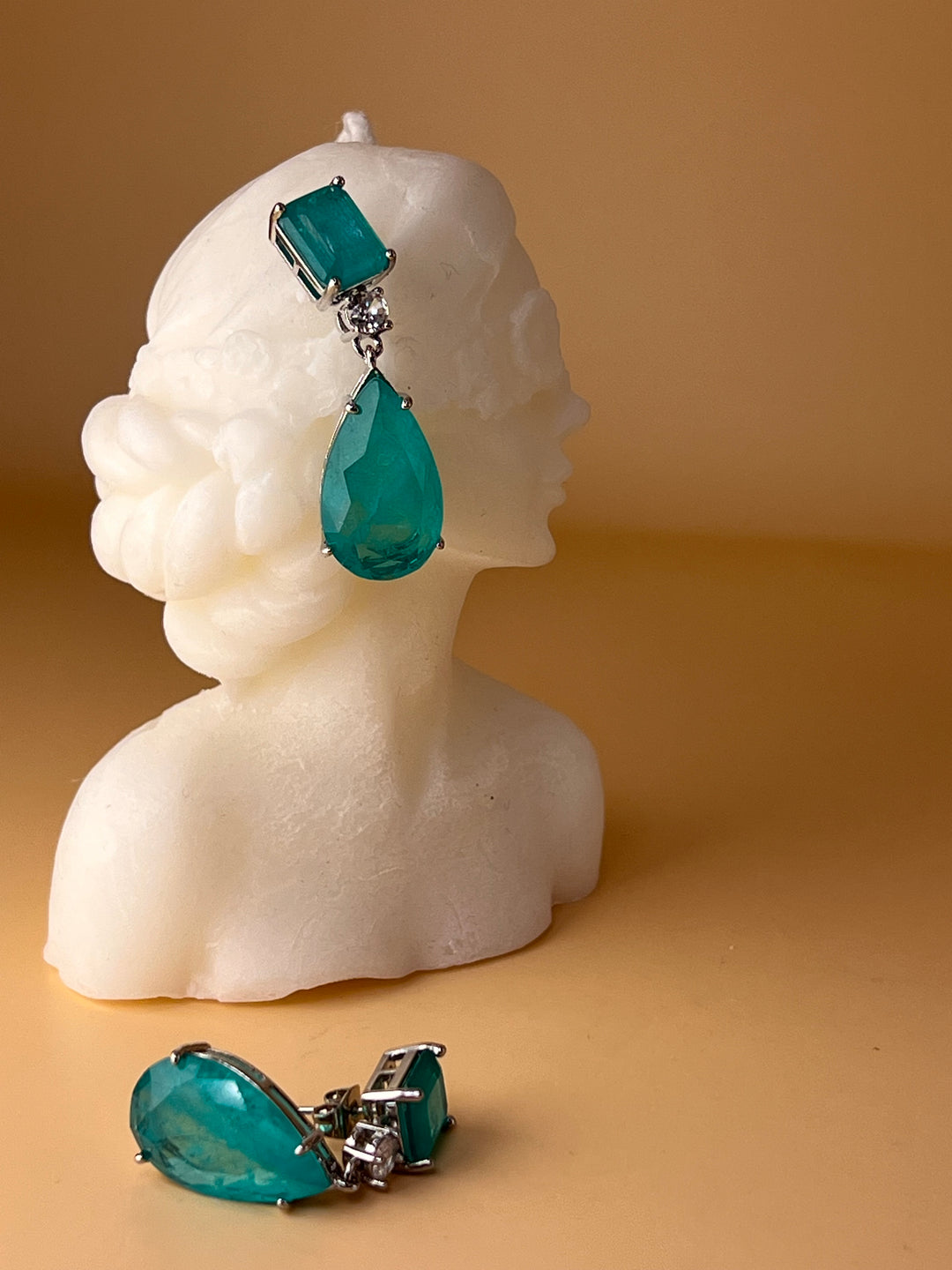 Goddess of the Sea – Silver & Aqua Crystal Earrings