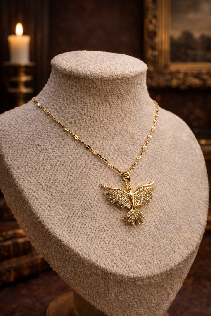 Golden Phoenix – Symbol of Rebirth Necklace From ashes she rises stronger, brighter, unstoppable