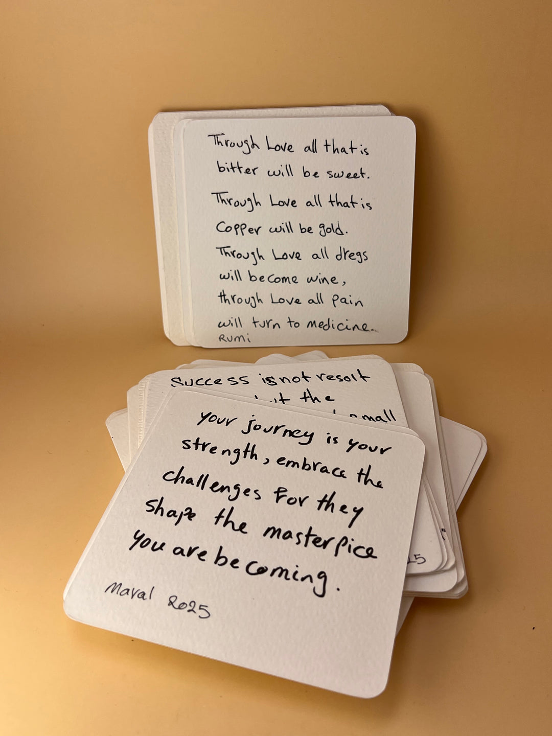 “The Power of Beginning” Handwritten Quote Card