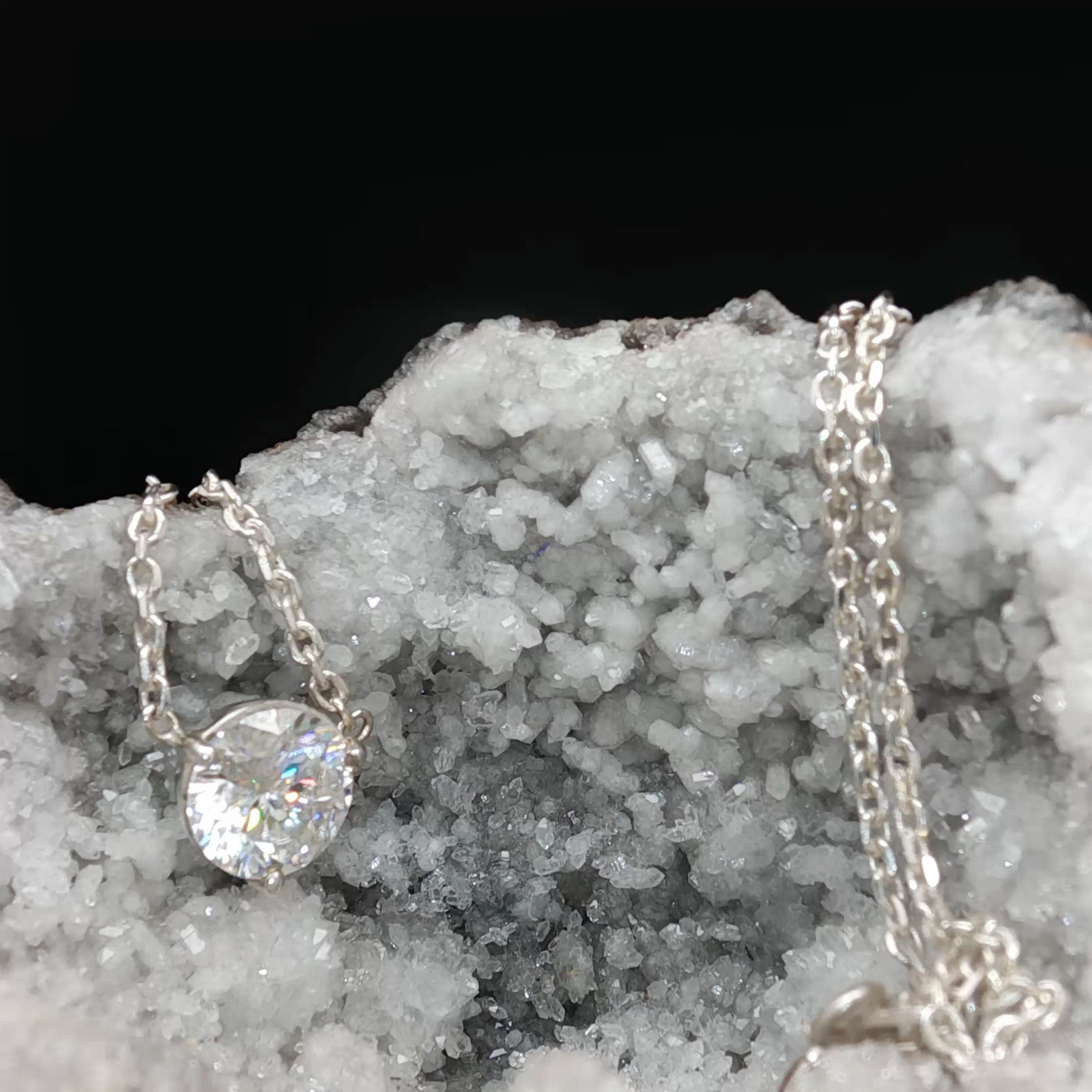 Brilliant Moissanite Minimal Necklace — Scandinavian Elegant Design