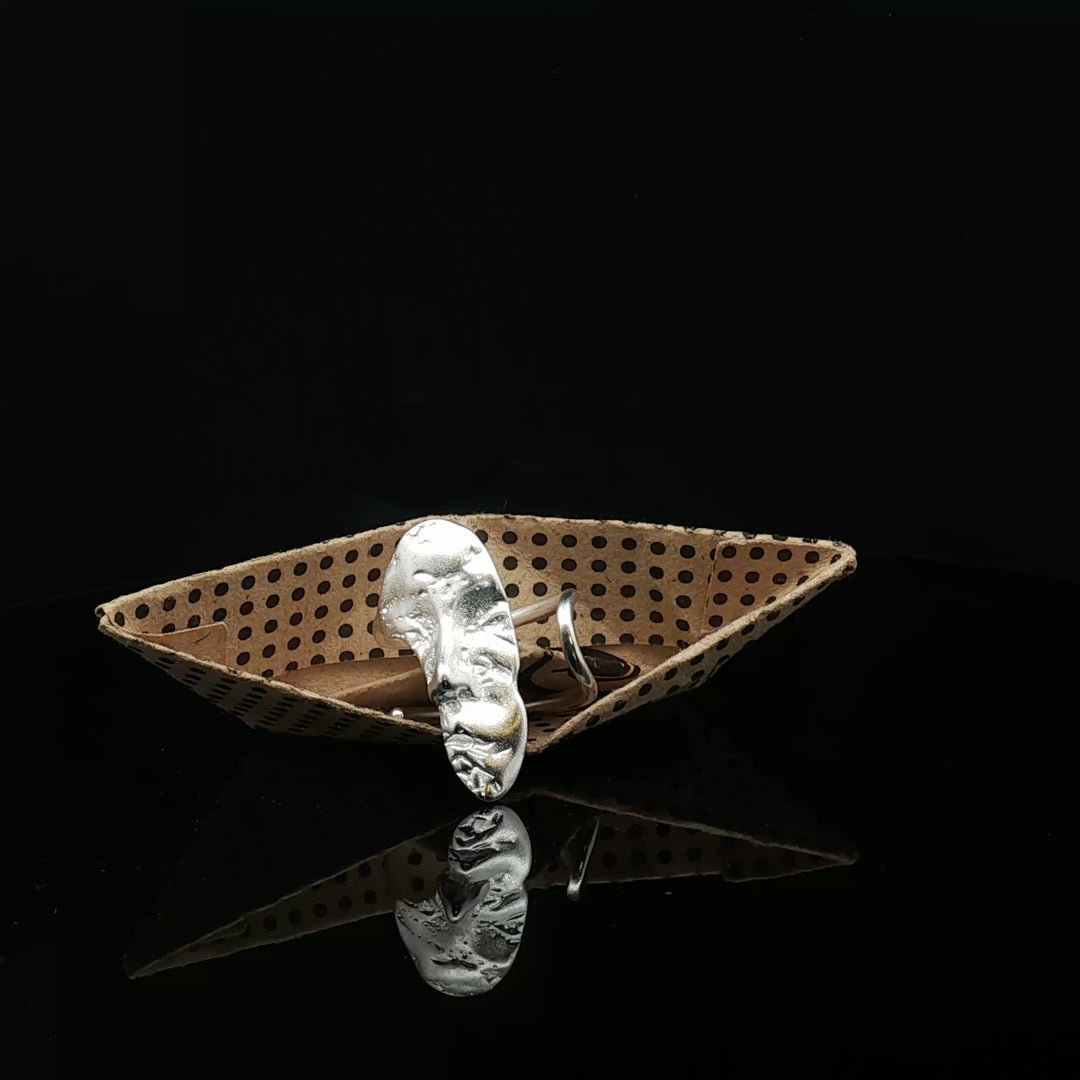 Abstract Face Ring – Handmade 925 Silver Adjustable Art Ring | One-of-a-Kind Sculptural Jewelry