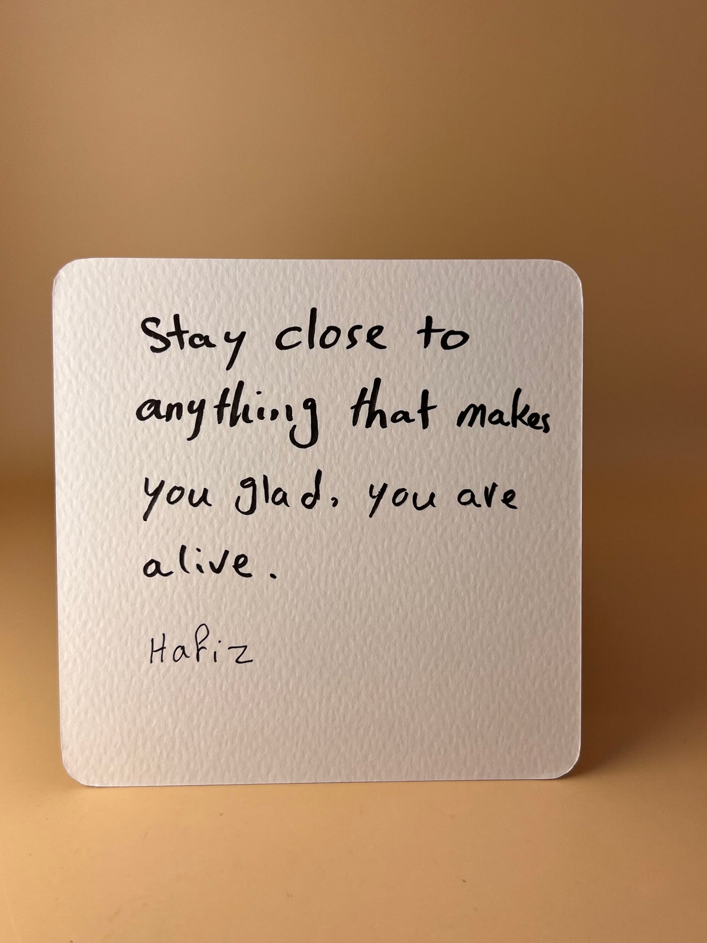 “Glad to Be Alive” – Hafiz Handwritten Word Art Card