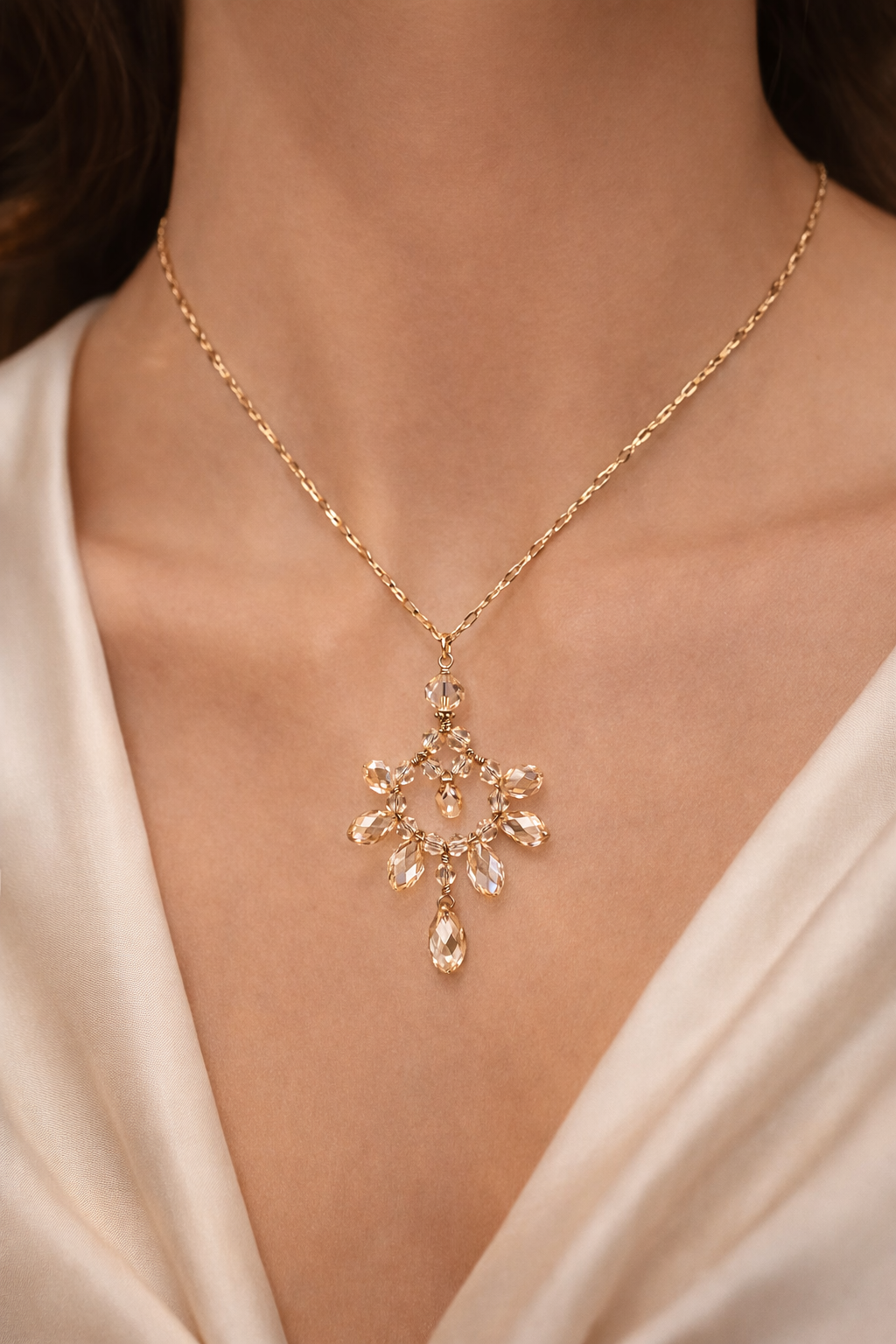 Aurora Crystal Drop Necklace