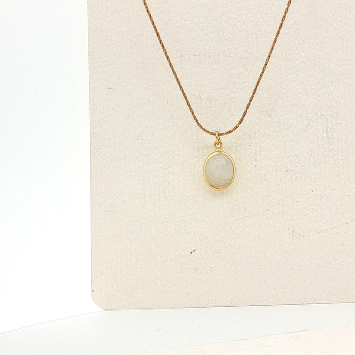 Nordic Moon – Handmade Moonstone Necklace in 18K Gold-Plated 925 Silver