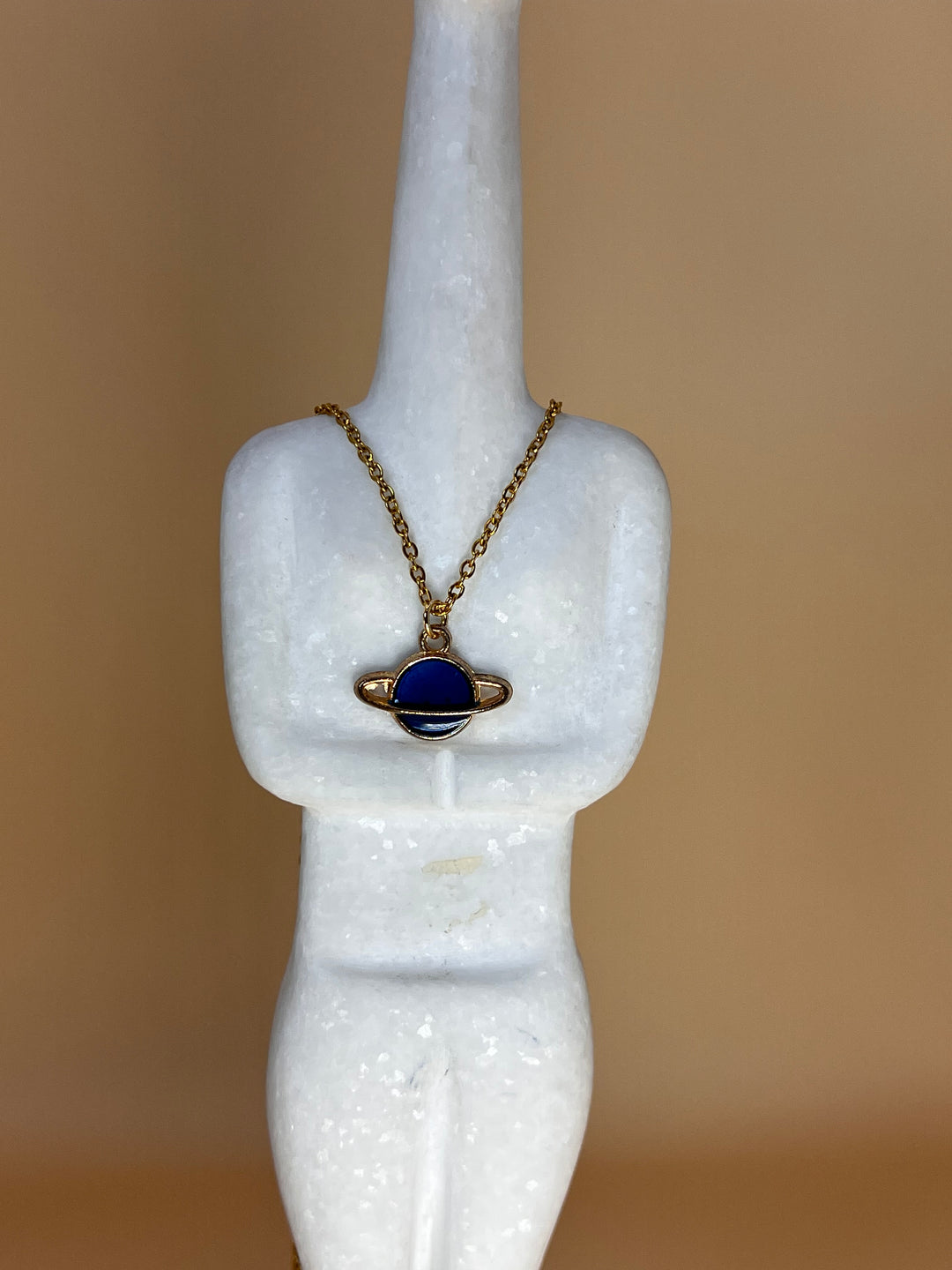 “Celestial Dreams” – Blue Saturn Enamel & Copper Pendant