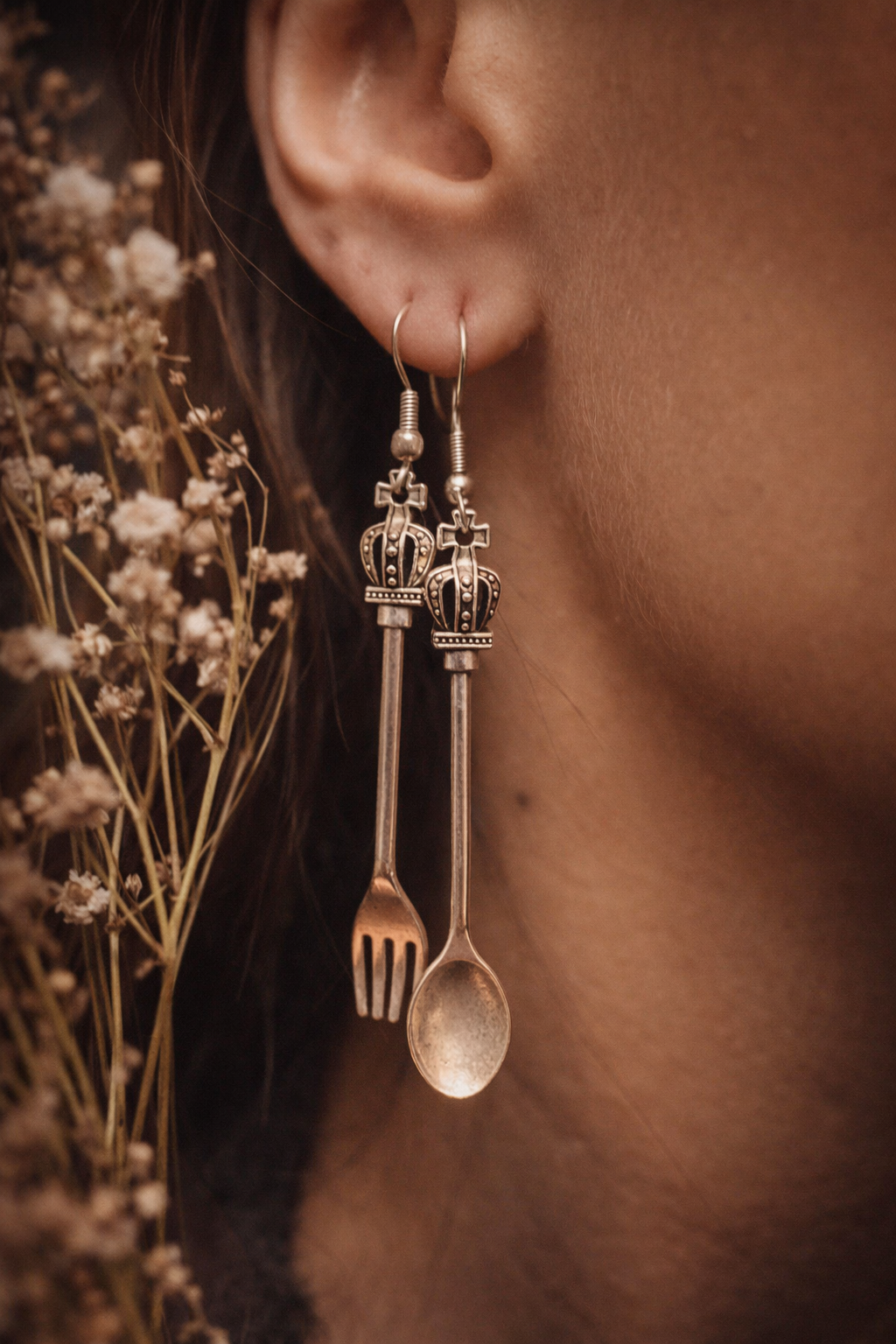Crowned Everyday – Spoon & Fork Earrings