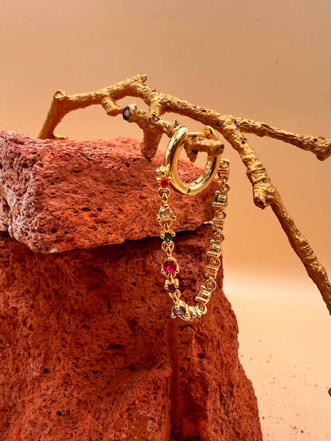 Aurora Minimal Rainbow Hoop piercing