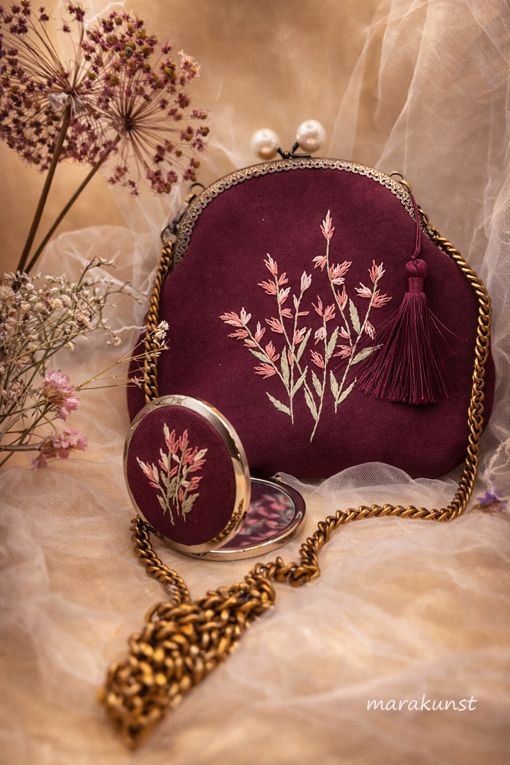 Rose of the Belle Époque
Embroidered Velvet Evening Bag