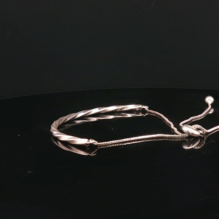 Nordic Flow — Handcrafted Sterling Silver Adjustable Bracelet