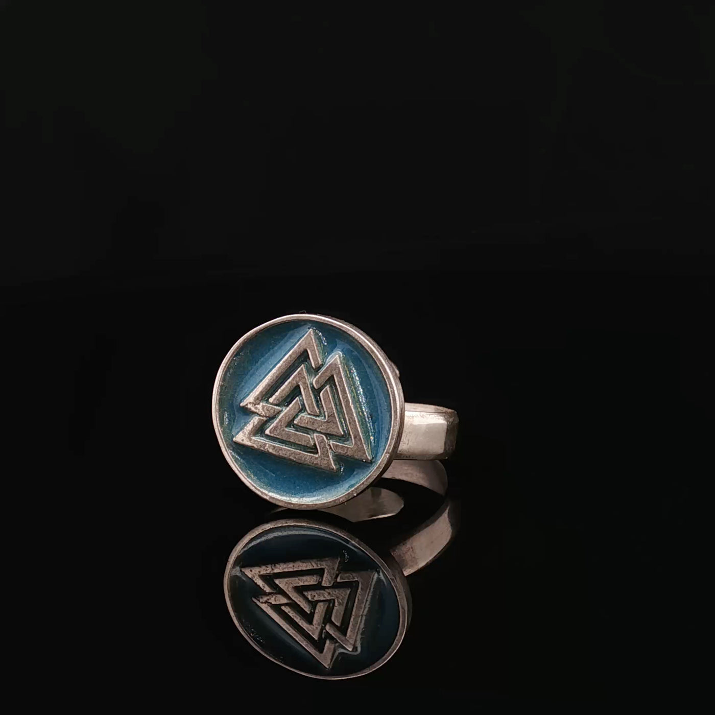 Viking Symbols Minakari Ring Collection – 925 Silver, Handmade Limited Edition