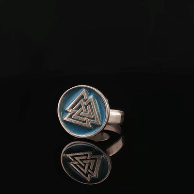 Viking Symbols Minakari Ring Collection – 925 Silver, Handmade Limited Edition