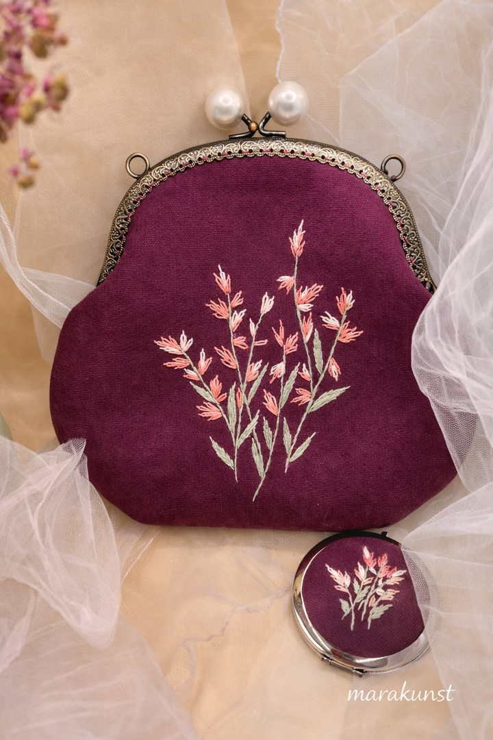 Rose of the Belle Époque
Embroidered Velvet Evening Bag