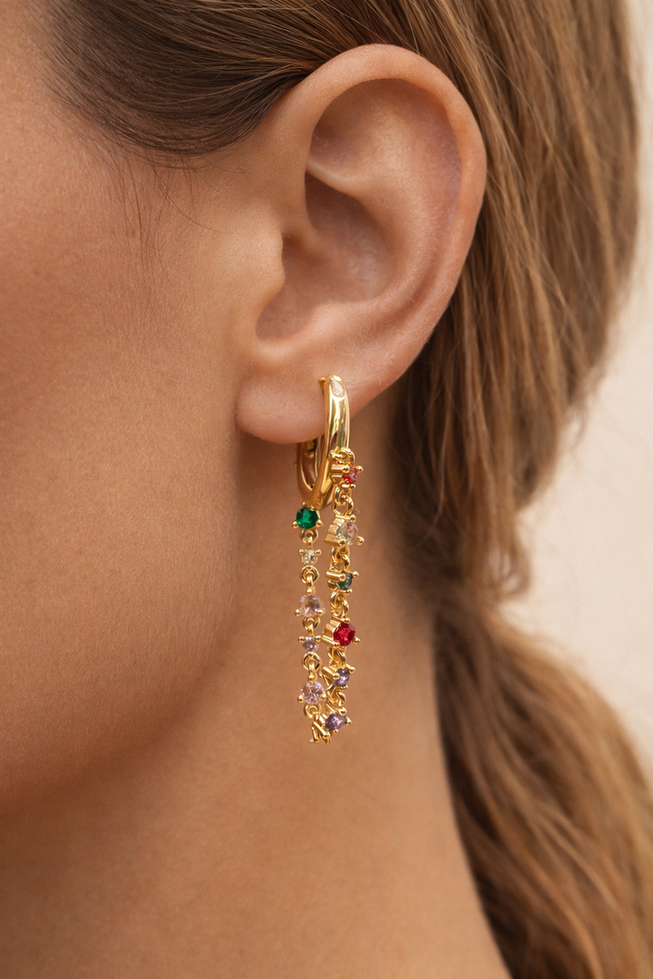 Aurora Minimal Rainbow Hoop piercing