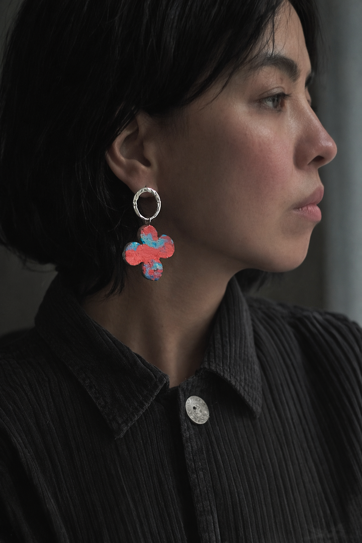 Wear the Wearing – Handmade Silver & Papier-Mâché Statement Earrings| Jewelry that carries texture, story, and soul.