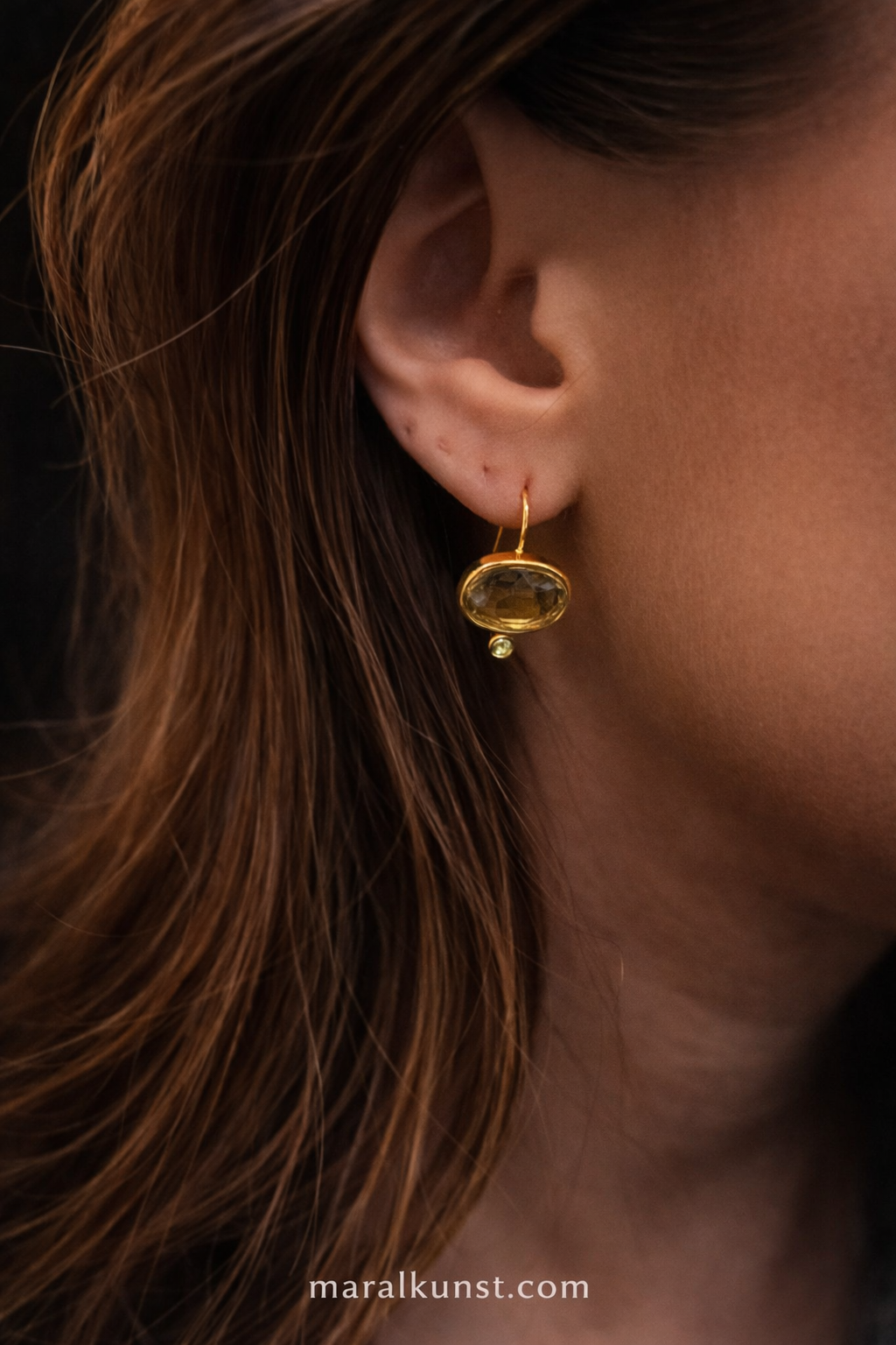 Verdant Glow – Art Deco Drop Earrings