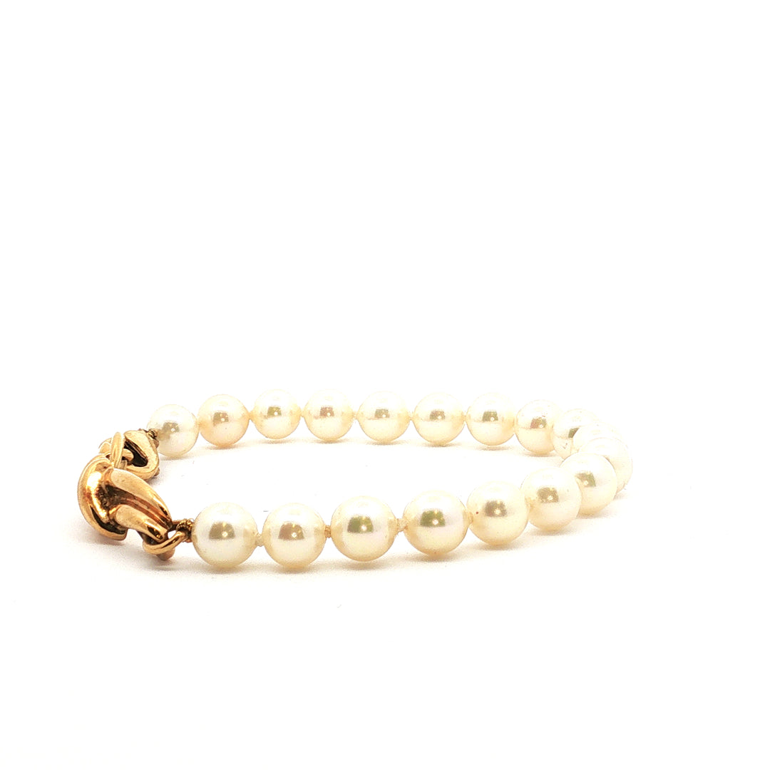 Vintage Pearl and Gold-Plated Bracelet