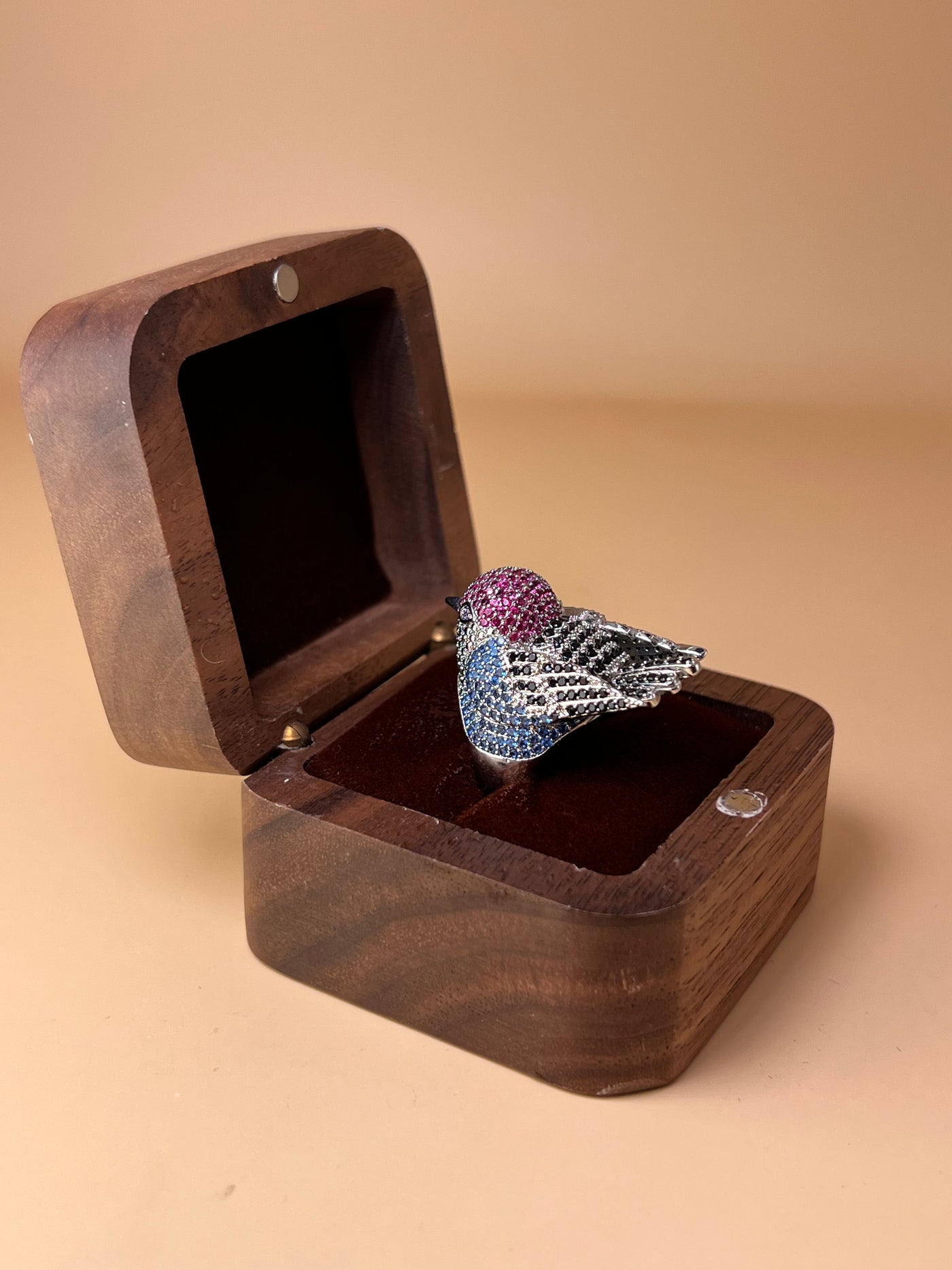 Whisperbird – Silver-Plated Zirconia Ring