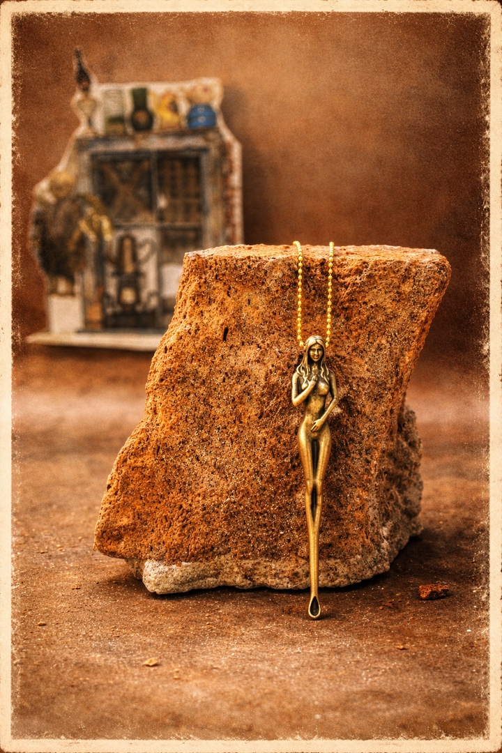 “Sacred Within” – Bronze Feminine Energy Sculpture Necklace She stands unguarded, yet unbroken —
her softness is her greatest strength.