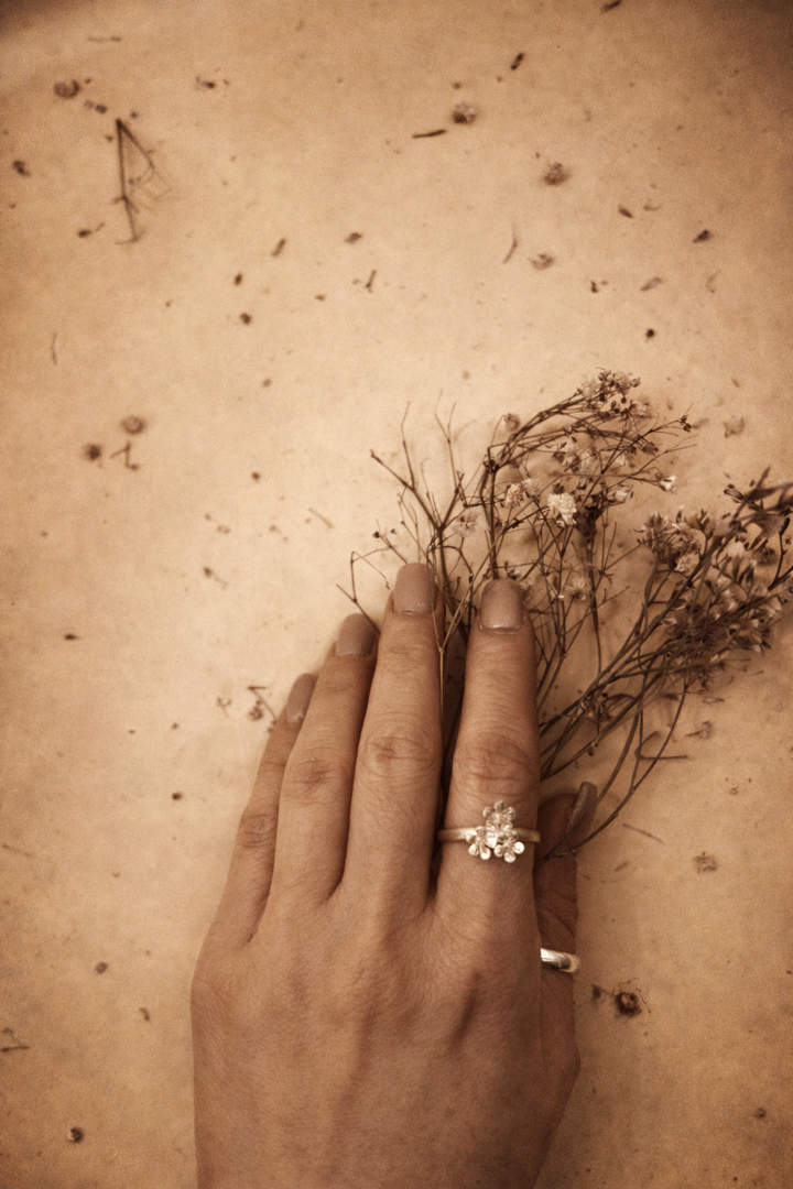 Fior di Luce — Handmade Floral Silver Ring “Some flowers never fade — they bloom forever in silver.”
