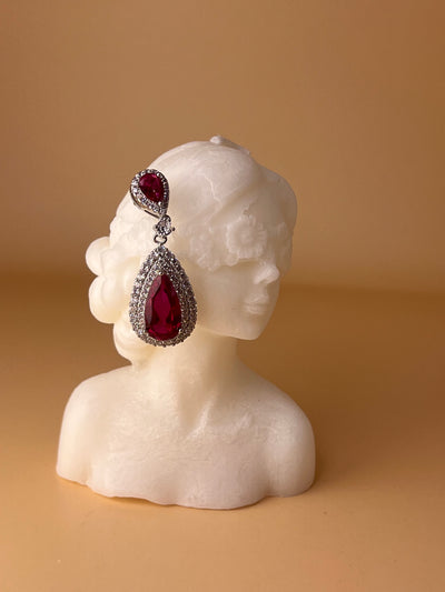 Queen of Passion – Ruby Red Crystal Drop Earrings