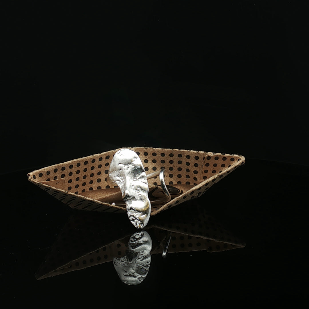 Abstract Face Ring – Handmade 925 Silver Adjustable Art Ring | One-of-a-Kind Sculptural Jewelry