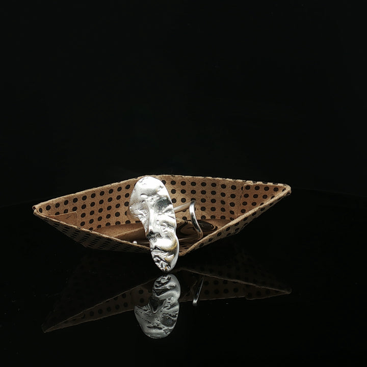 Abstract Face Ring – Handmade 925 Silver Adjustable Art Ring | One-of-a-Kind Sculptural Jewelry