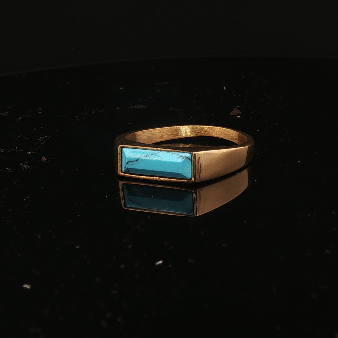Turquoise Stainless Steel Ring · Men’s & Unisex