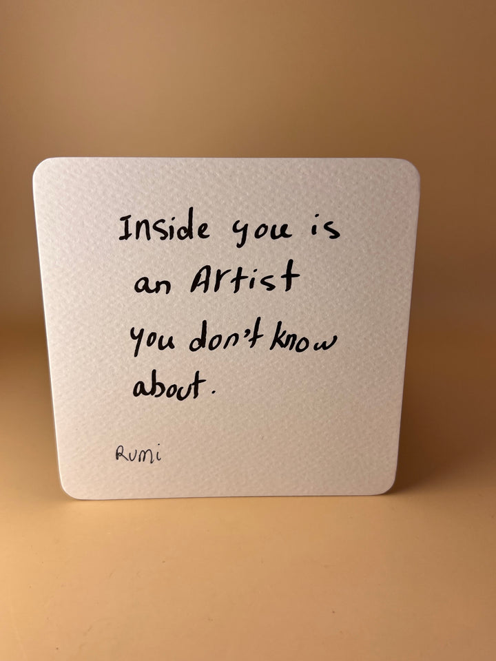 “The Hidden Artist” – Handwritten Rumi Quote Card
