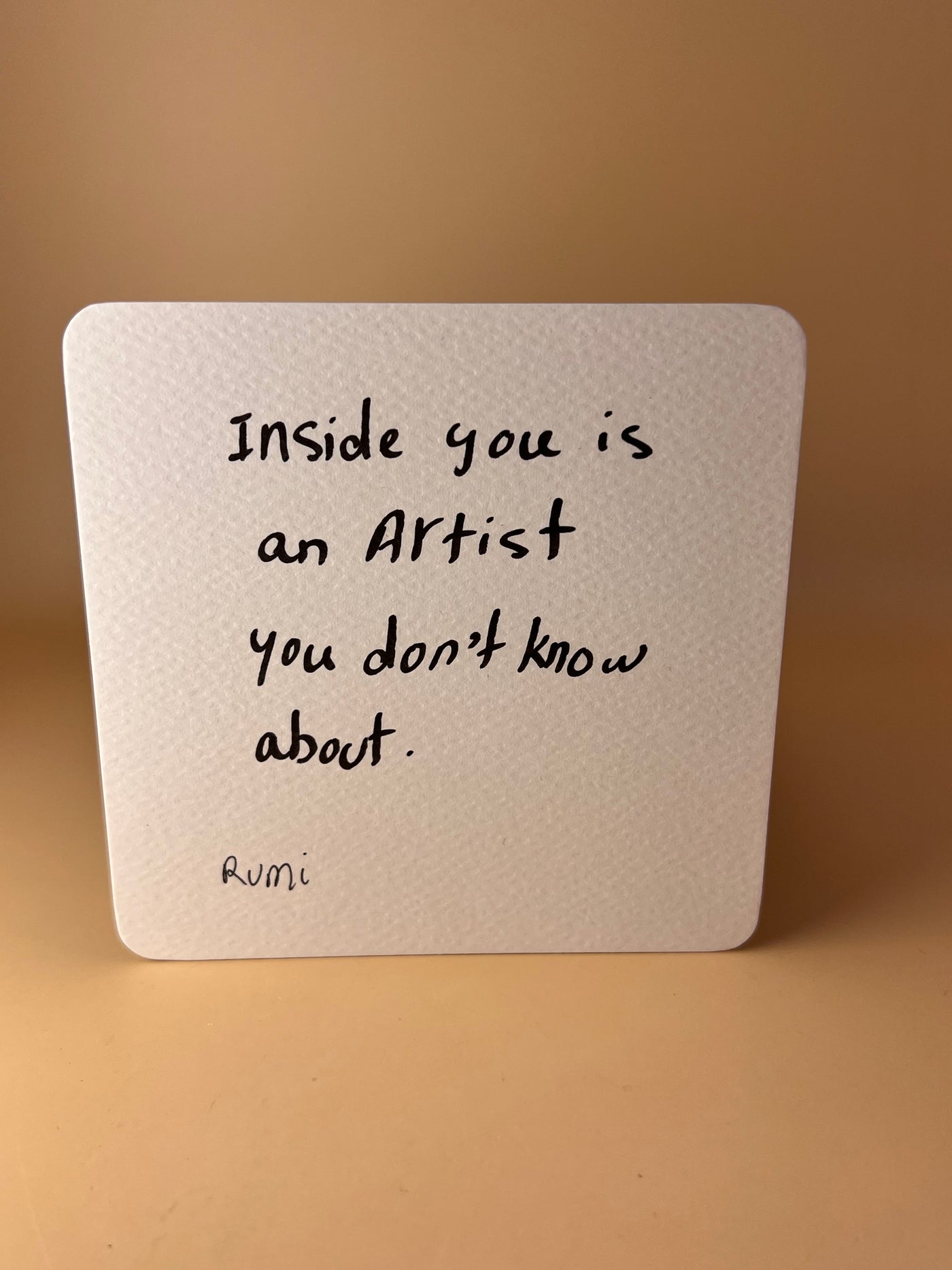 “The Hidden Artist” – Handwritten Rumi Quote Card