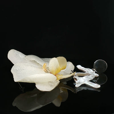 Whispers of the Orchid – Baroque Pearl & Silver 925 Earrings
