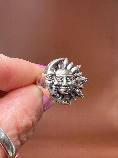 🌞🌙 Sol y Luna – Sterling Silver Ring from Mexico