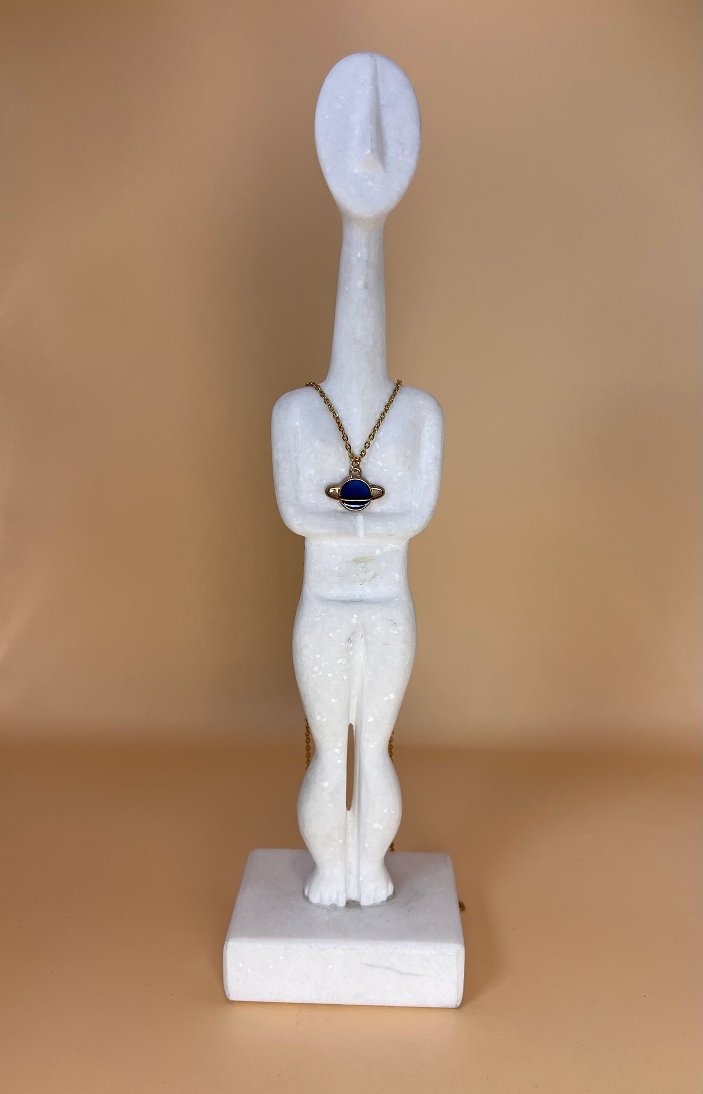 “Celestial Dreams” – Blue Saturn Enamel & Copper Pendant