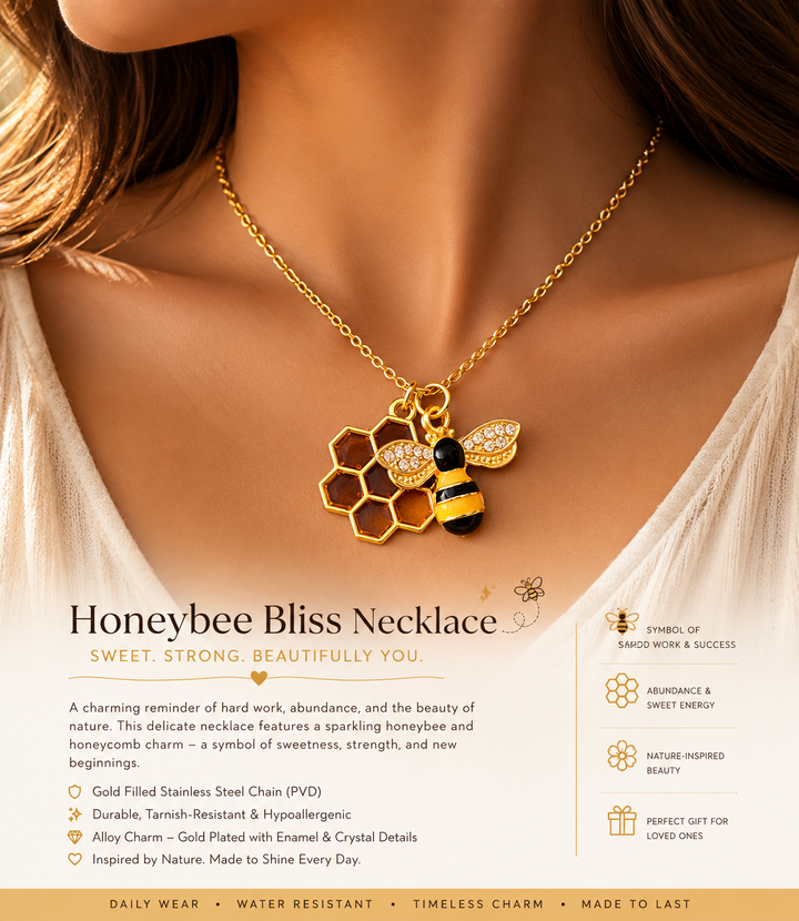 Golden Honeybee Necklace – Symbol of Abundance & Strength