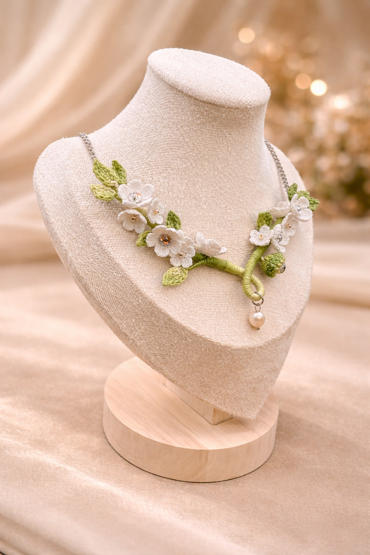 Handwoven Cotton Thread Necklace with Cultured Pearl & Miyuki Beads
Handmade by Iranian Creator & Fashion Designer
