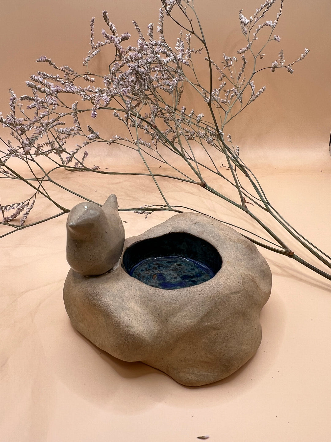 Bird love handcrafted ceramic candle Jewelry display display size 10x7x6 cm