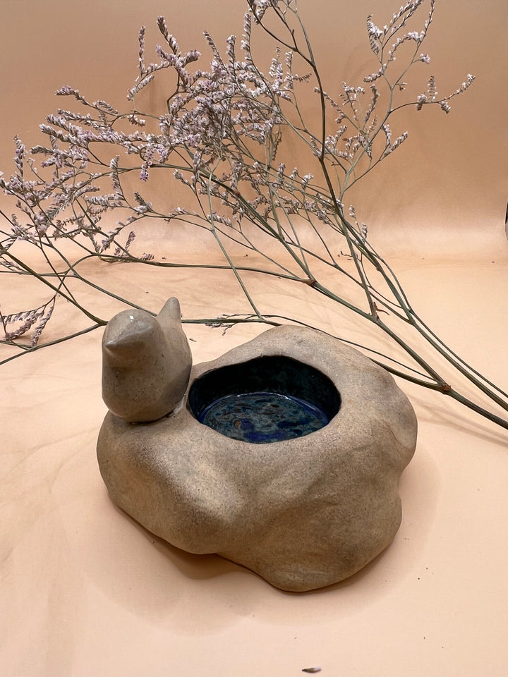 Bird love handcrafted ceramic candle Jewelry display display size 10x7x6 cm