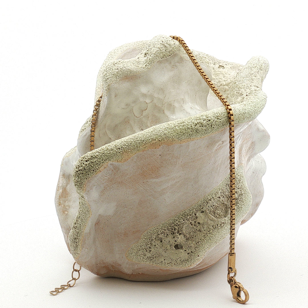 Nordic element collection Minimal Box Chain Necklace – 18K PVD Gold Stainless Steel