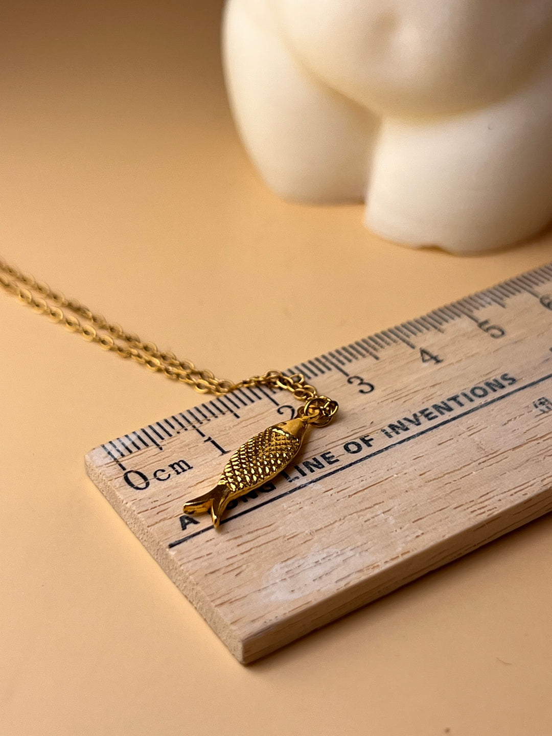 Golden Fish Pendant Necklace – Scaled Detail Edition