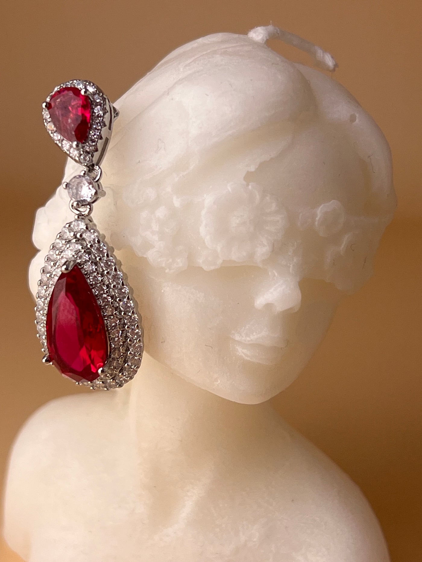 Queen of Passion – Ruby Red Crystal Drop Earrings
